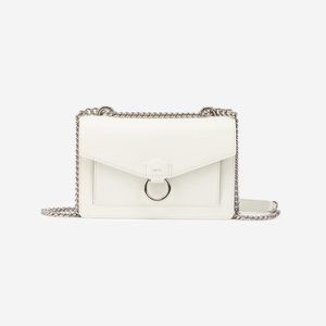 Envelope chain crossbody bag in white